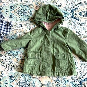 Old navy lined coat with hood 6-12 months